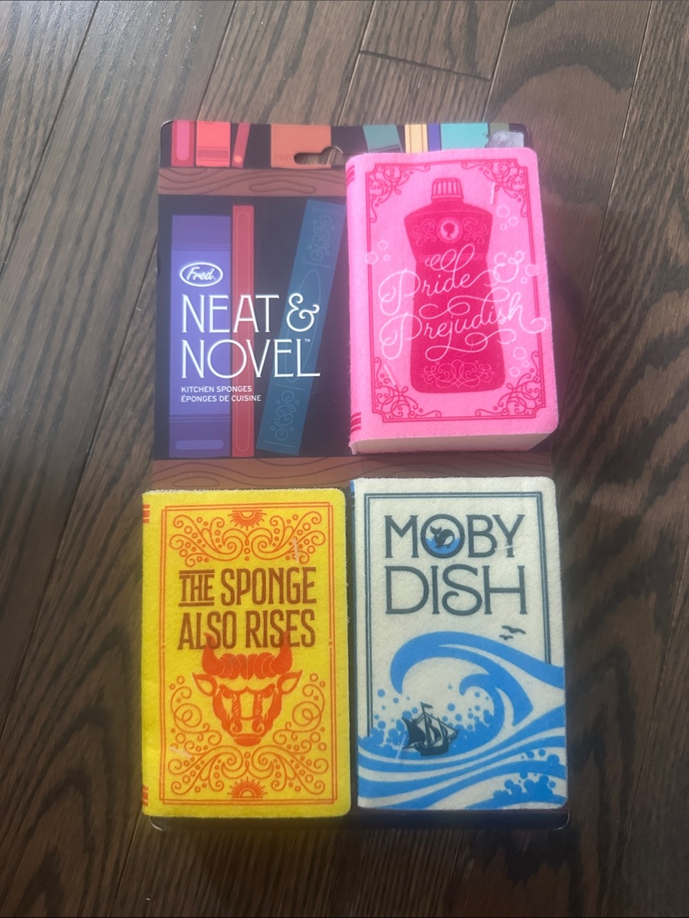 Book-Themed Kitchen Sponges - Pink, Yellow, Blue Neat & Novel